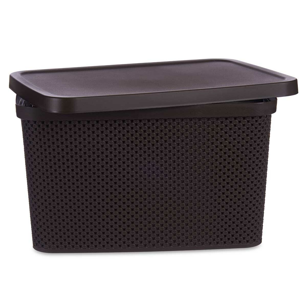 Förvaringslåda med lock Brun Plast 19 L 28 x 22 x 39 cm (12 antal) - 4