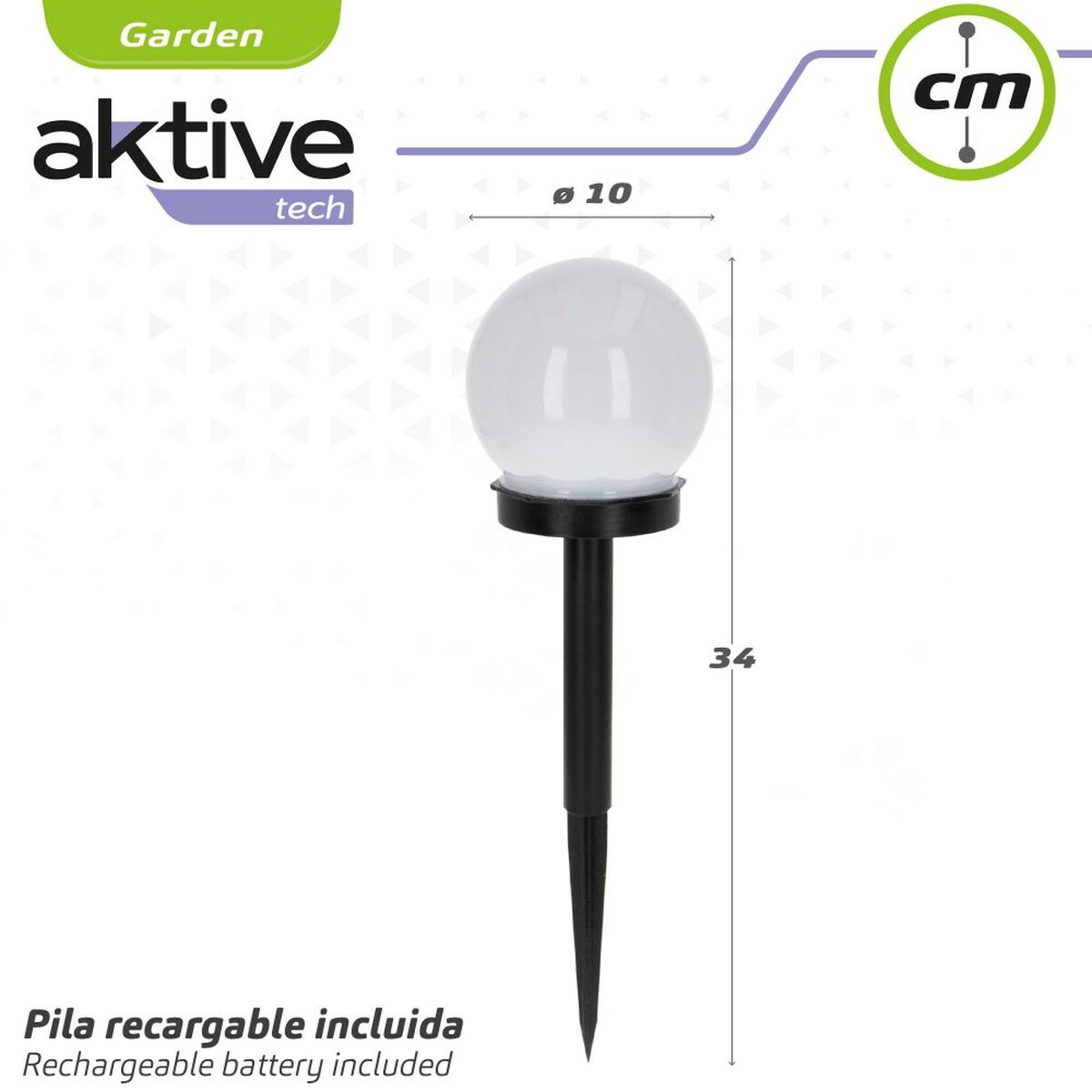 Solcellsdriven trädgårdspinne Aktive Plast 10 x 34 x 10 cm (24 antal) - 6