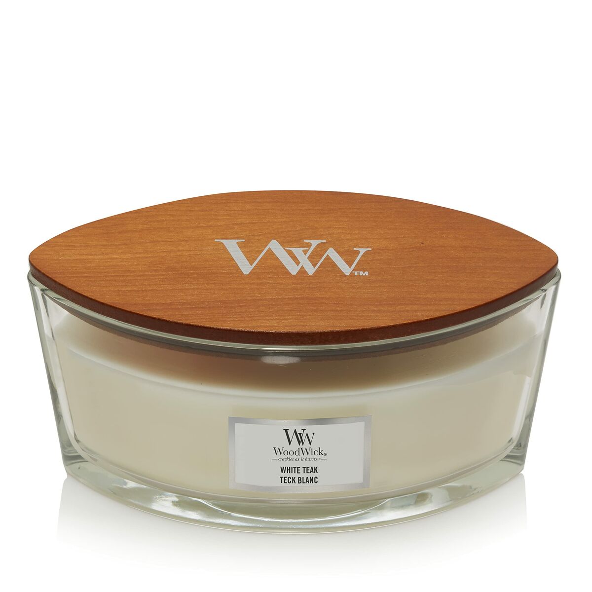 Doftljus Woodwick Core Ellipse White Teak 453 g