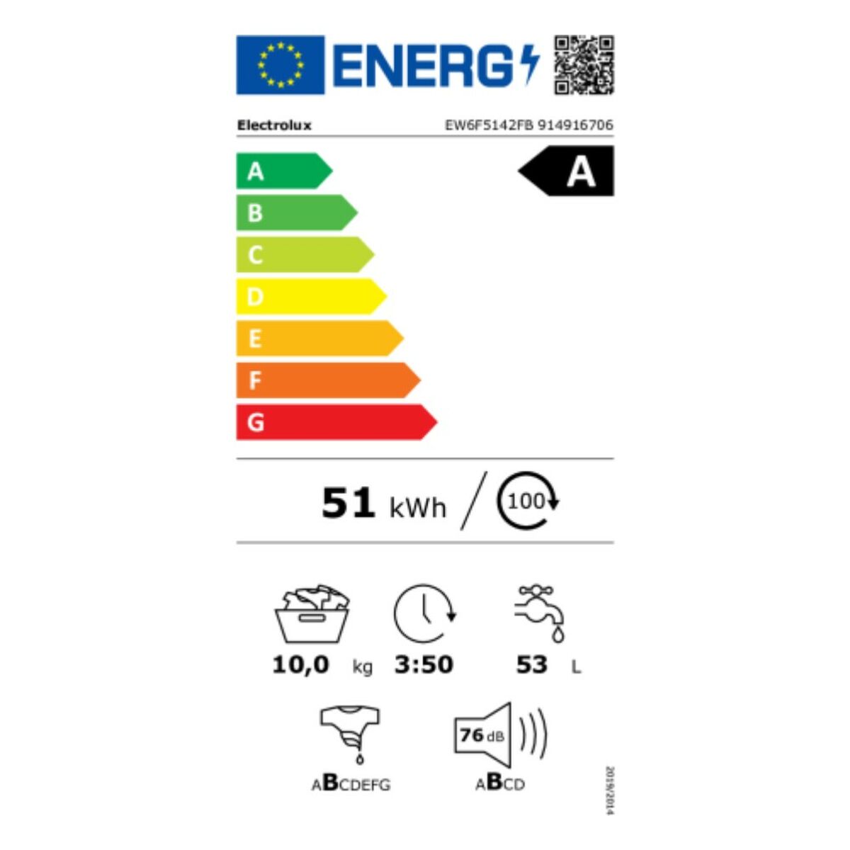 Tvättmaskin Electrolux EW6F5142FB 10 KG 1400 RPM Vit 10 kg - 2