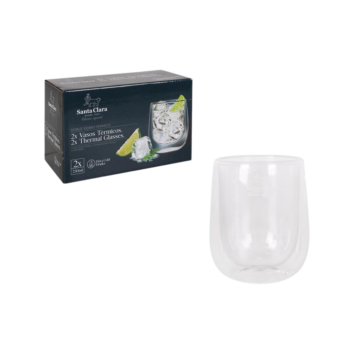Glasset Inde Santa Clara Borosilikatglas 250 ml 2 Delar