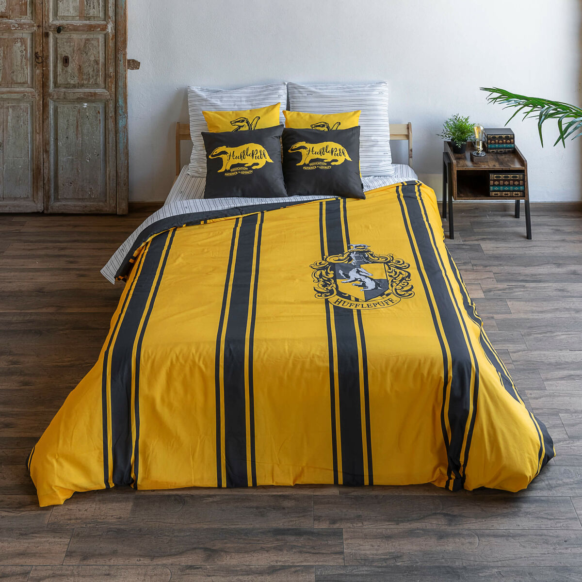 Påslakan Harry Potter Hufflepuff Gul Svart Multicolour 175 Trådar 220 x 220 cm Säng 135/140 - 5
