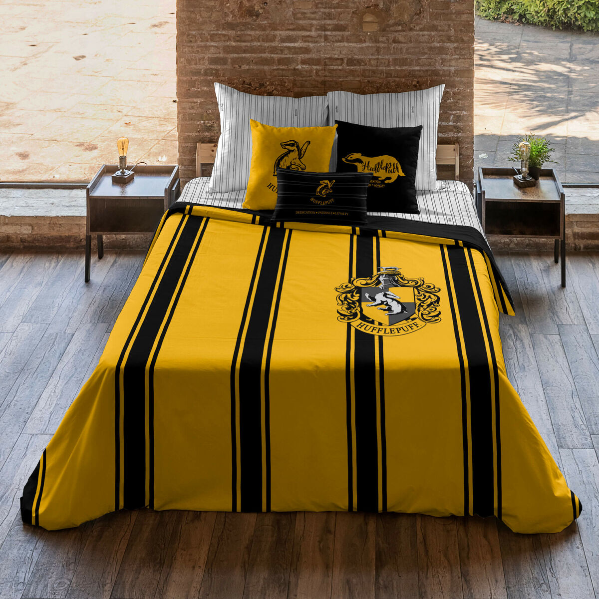 Påslakan Harry Potter Hufflepuff Gul Svart Multicolour 175 Trådar 220 x 220 cm Säng 135/140 - 3