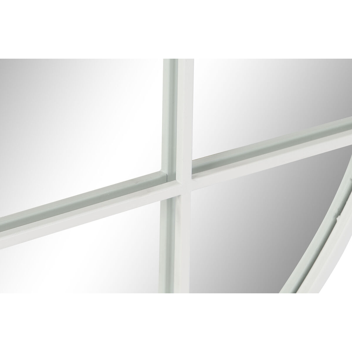 Väggspegel DKD Home Decor 80 x 2,5 x 80 cm Glas Vit Järn Fönster - 2