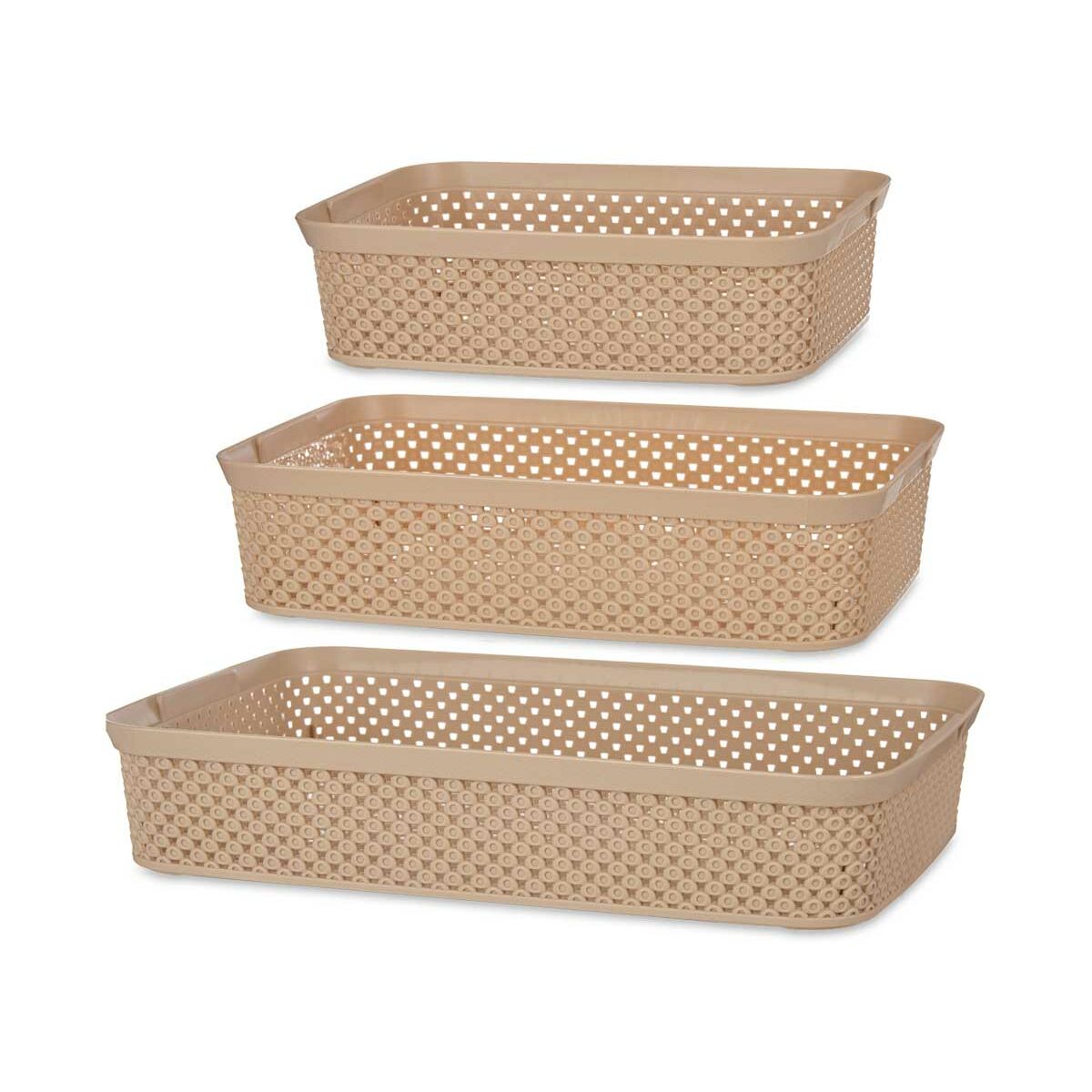 Uppsättning av arrangörsbrickor Kipit 041271-5 Beige Plast Rektangulär 6 antal - 5