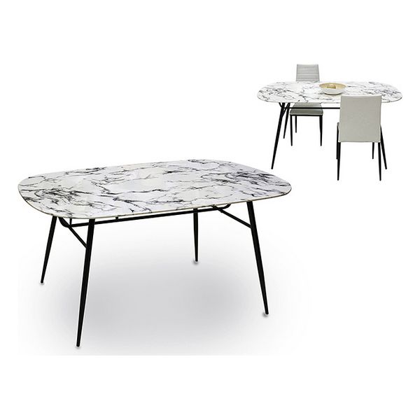 Sidobord Gift Decor Vit Svart 90 x 76,5 x 160 cm Härdat glas