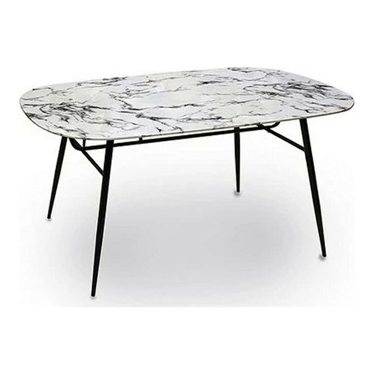 Sidobord Gift Decor Vit Svart 90 x 76,5 x 160 cm Härdat glas - 2