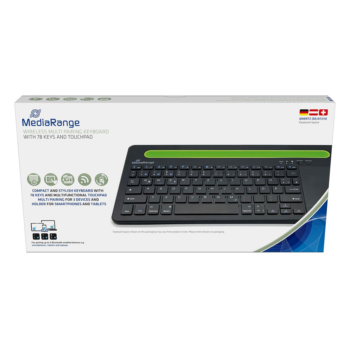 Bluetooth Tangentbord MediaRange MROS131 Qwertz Tyska (Renoverade A) - 2