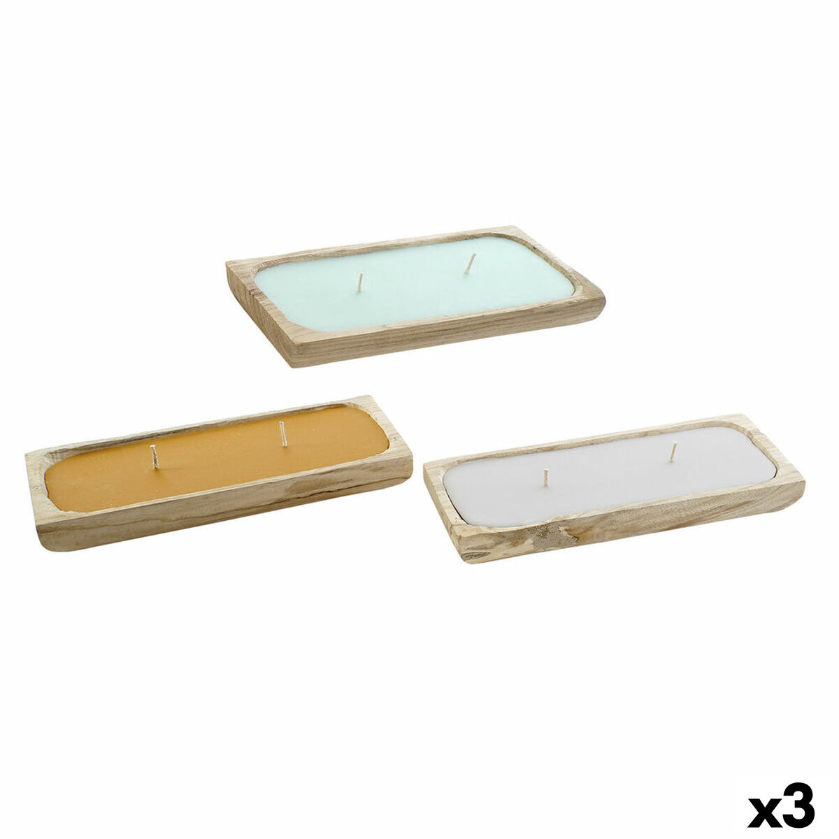 Ljus DKD Home Decor Naturell Jungel Alpino (3 antal) - 4