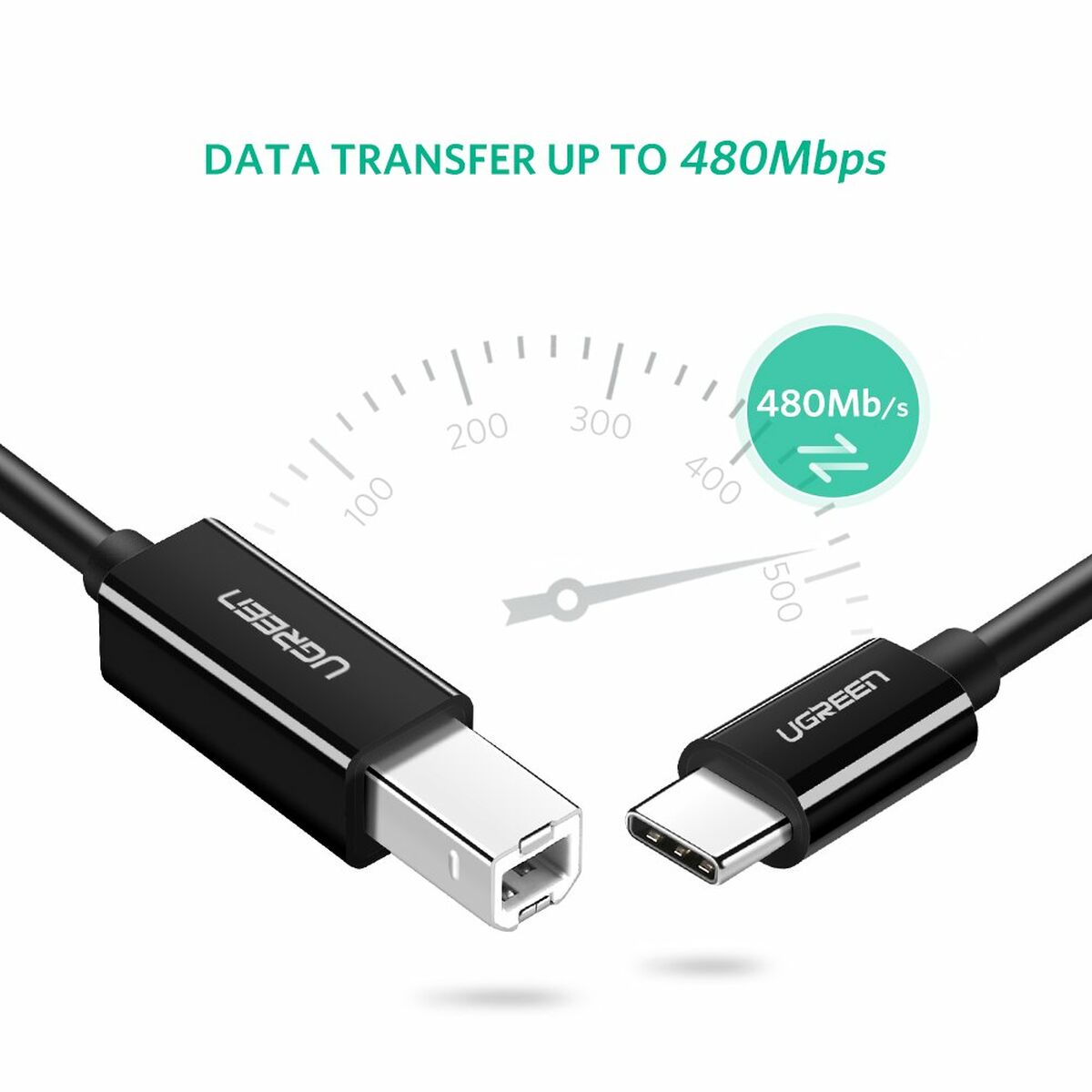 USB 2.0 A till Mini USB B Kabel Ugreen 50446 Svart 2 m - 3