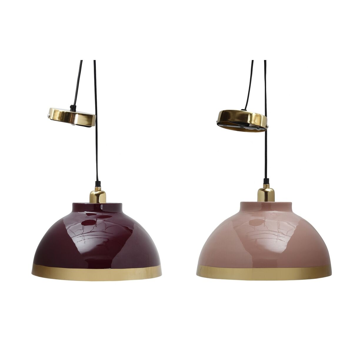 Taklampa DKD Home Decor 33 x 33 x 24 cm Rosa Metall Lila 50 W (2 antal) - 4