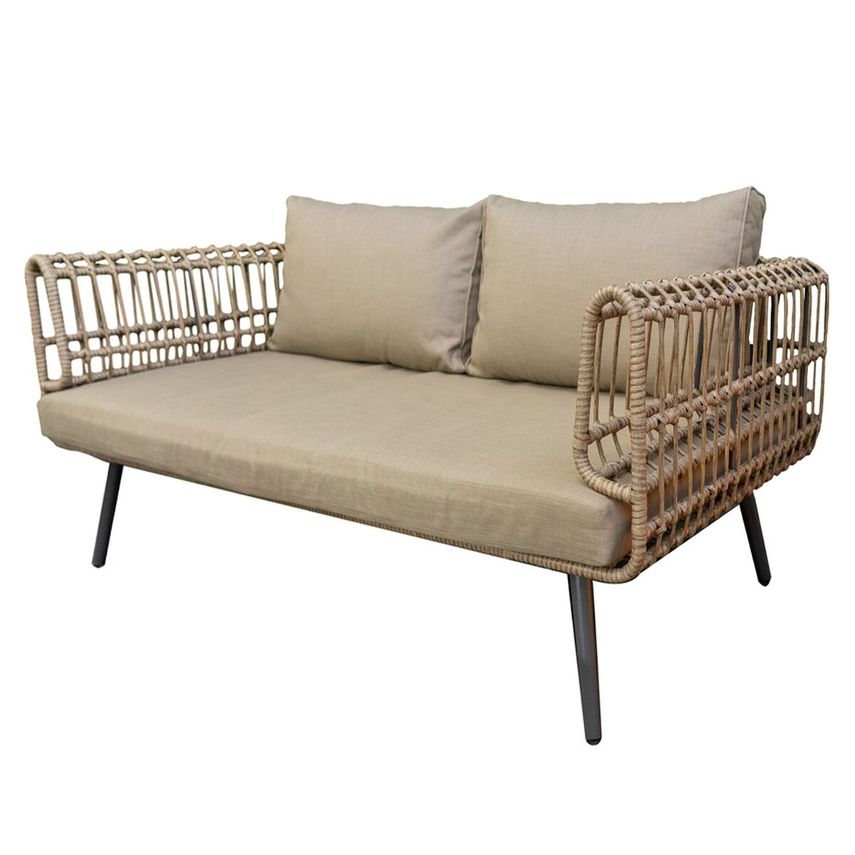 2-mans soffa Ariki Stål Rattan syntetisk rattan 161 x 84 x 67 cm - 6