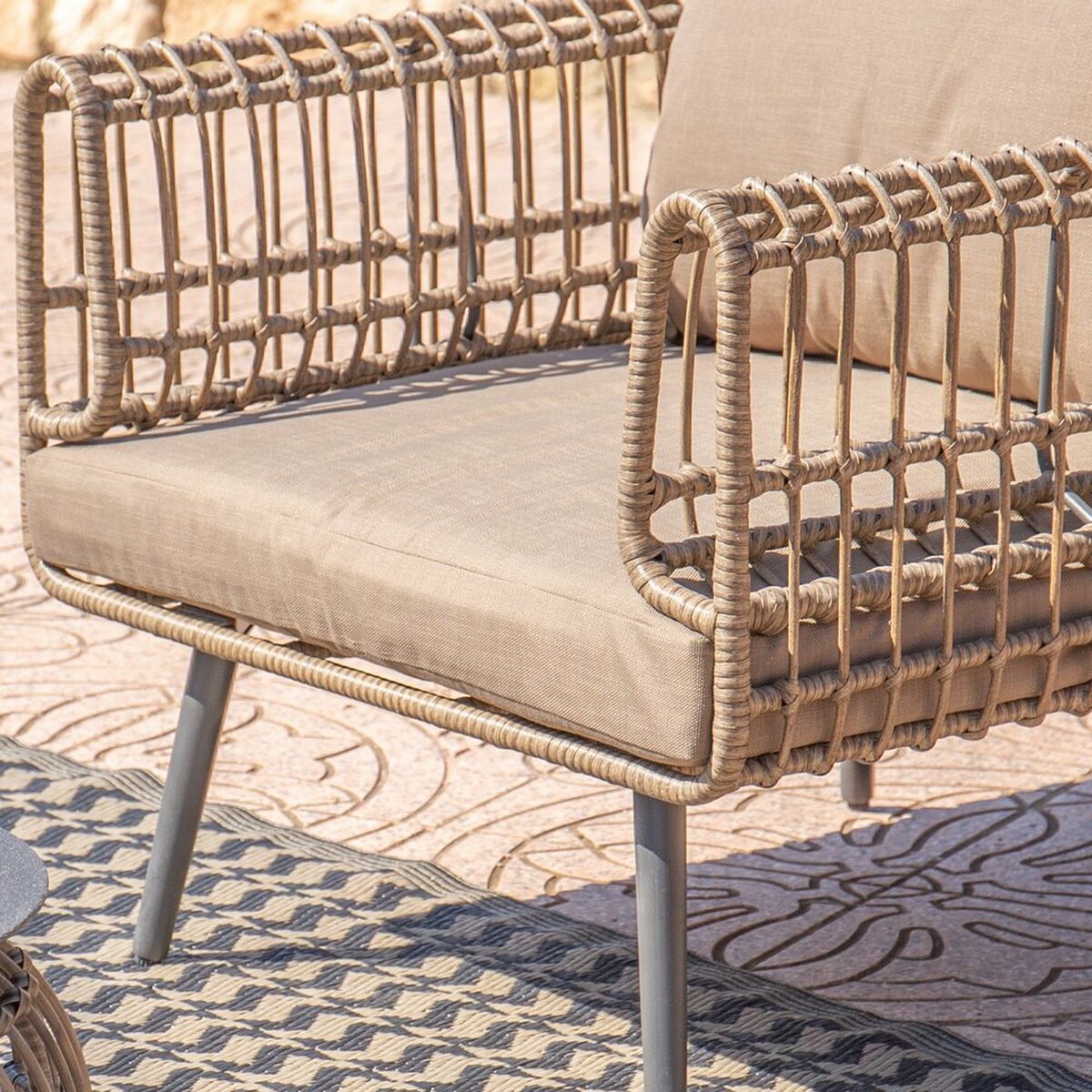 2-mans soffa Ariki Stål Rattan syntetisk rattan 161 x 84 x 67 cm - 8