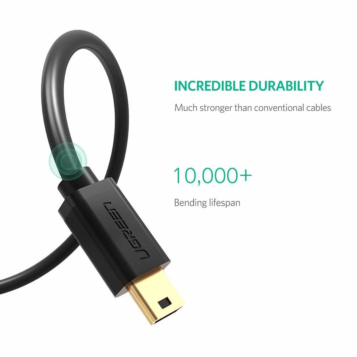 USB till Mini USB Kabel Ugreen 10385 Svart - 3