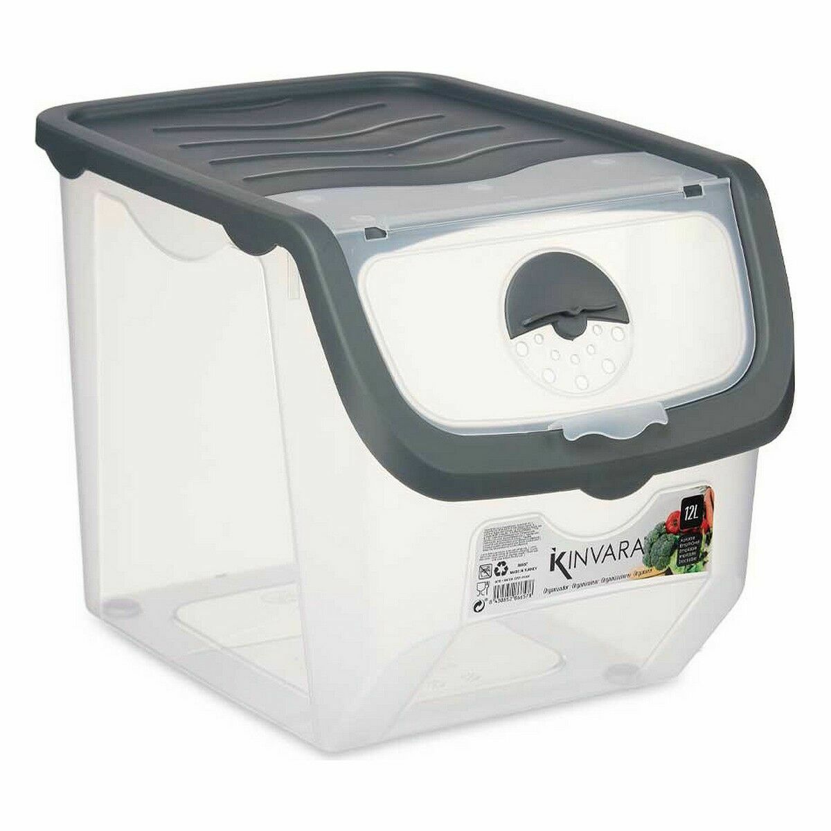 Stapelbar förvaringslåda Antracitgrå Plast 31 x 24 x 23,5 cm (6 antal) - 4