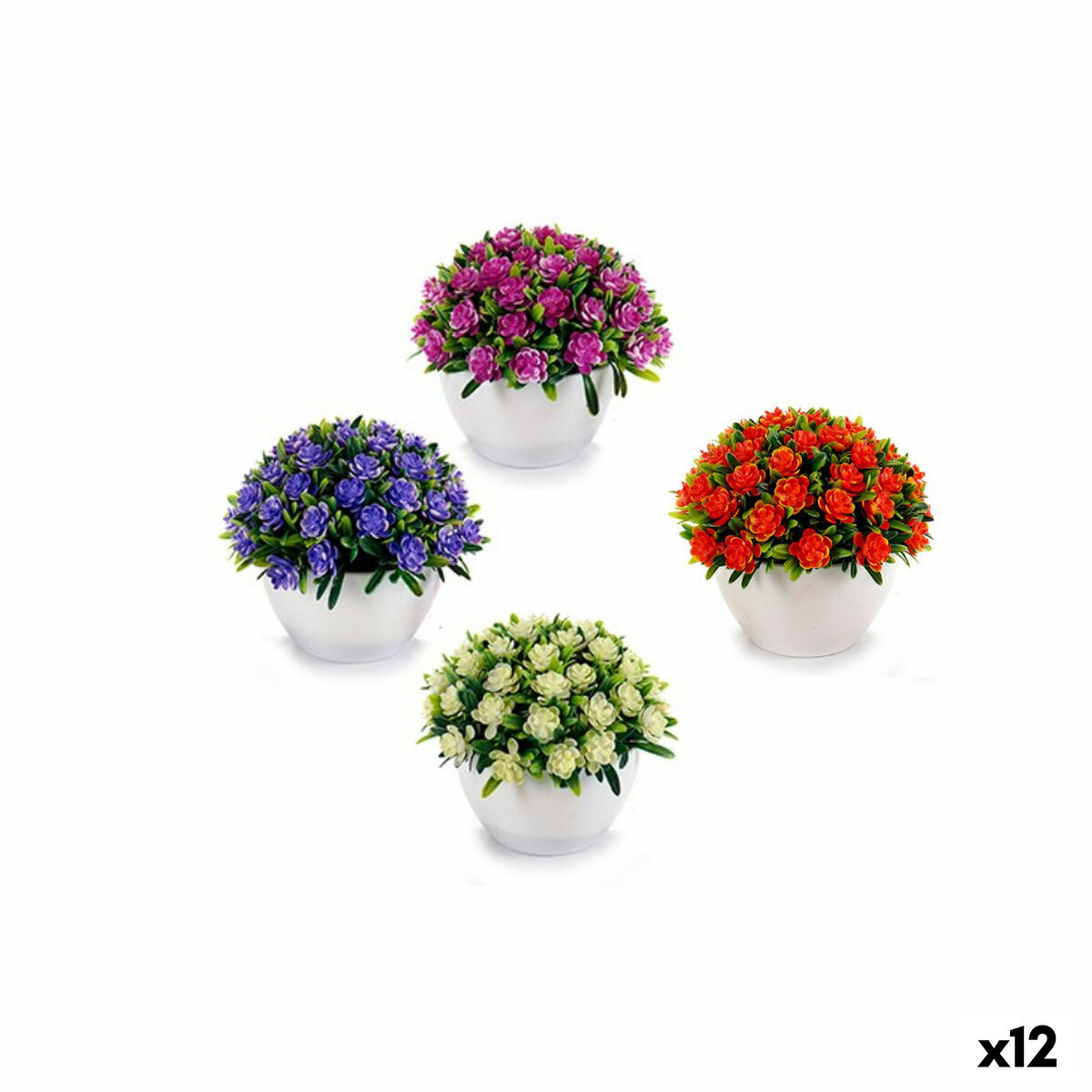 Dekorativ blomma Ibergarden Lila Bunt 14 x 12 x 14 cm (12 antal)