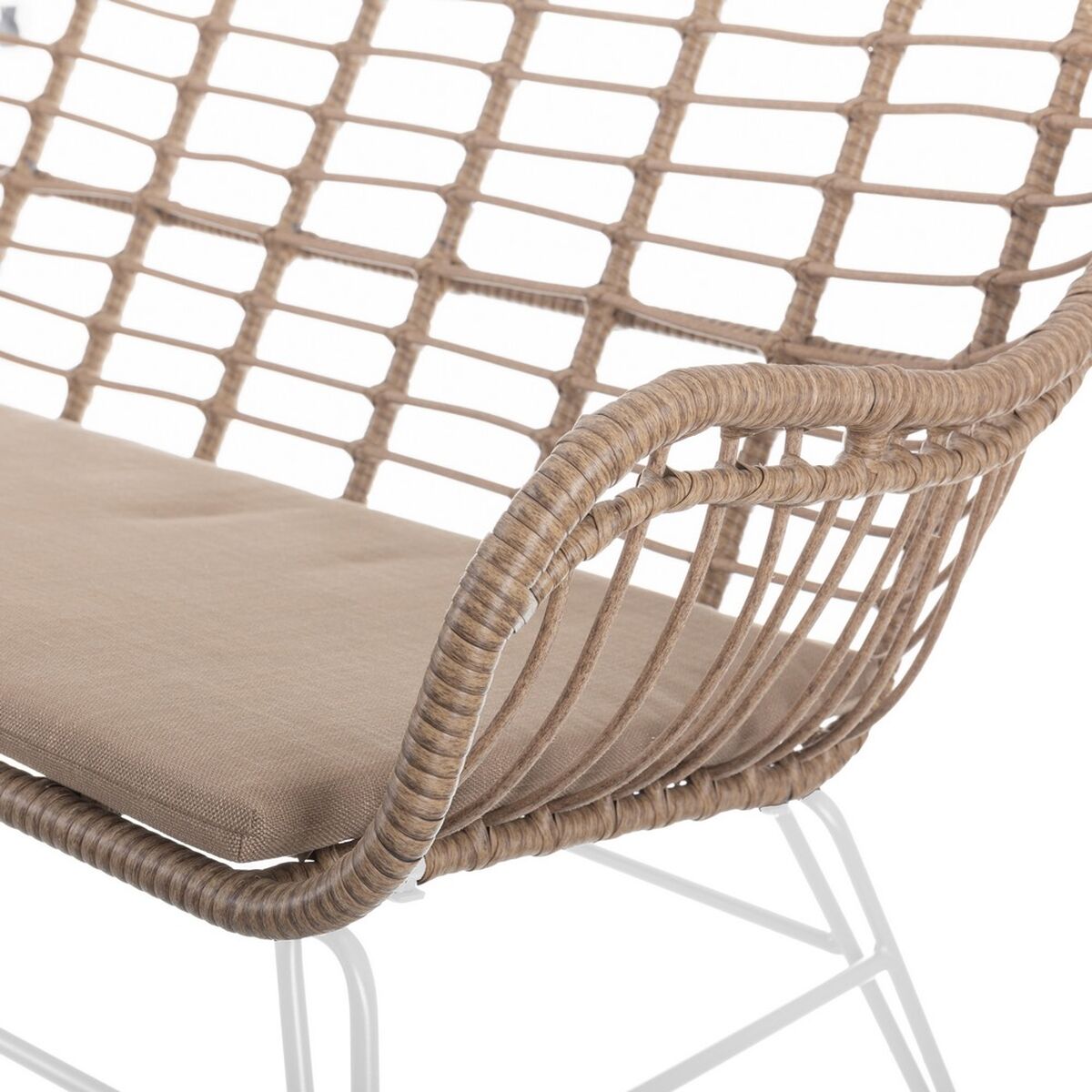 Trädgårdssoffa Ariki 121 x 62 x 76 cm syntetisk rattan Stål Vit - 3