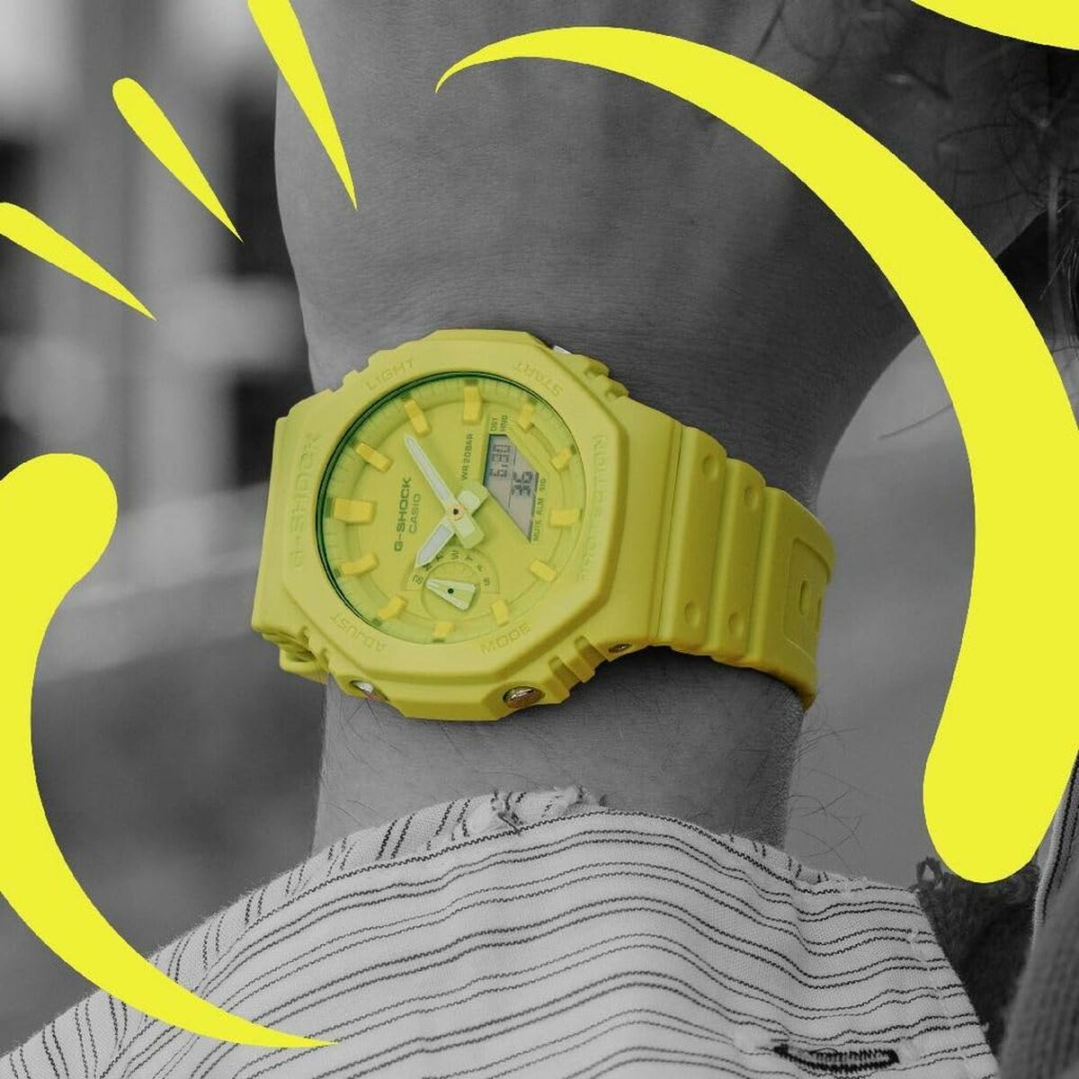 Unisexklocka Casio G-Shock GA-2100-9A9ER Gul (Ø 44,5 mm) - 5
