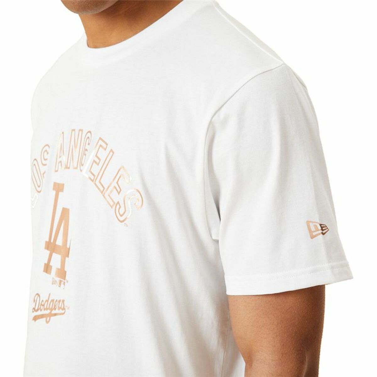 T-shirt med kortärm Herr New Era MLB Metallic Grapich Print Dodger Vit - 4