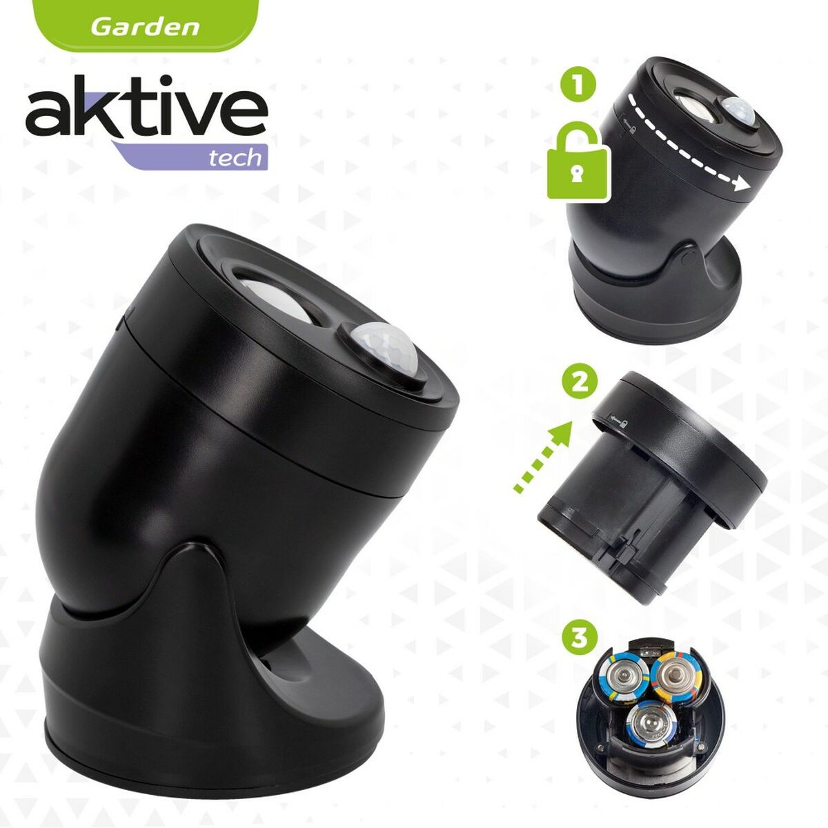LED-lampa med rörelsesensor Aktive Plast 10,5 x 12,5 x 13,5 cm (12 antal) - 12