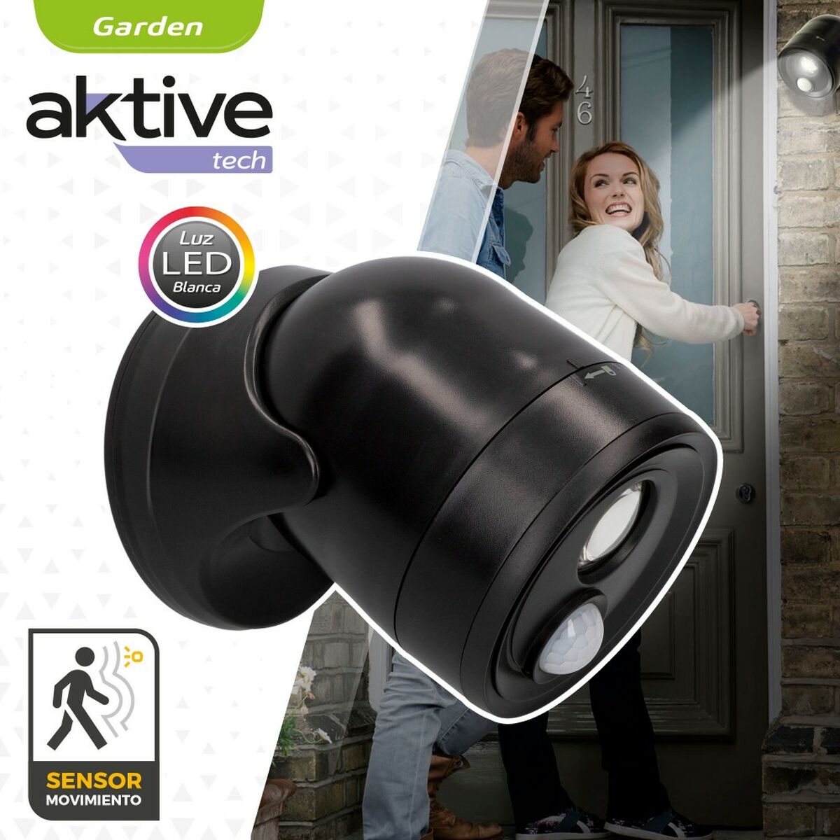 LED-lampa med rörelsesensor Aktive Plast 10,5 x 12,5 x 13,5 cm (12 antal) - 3