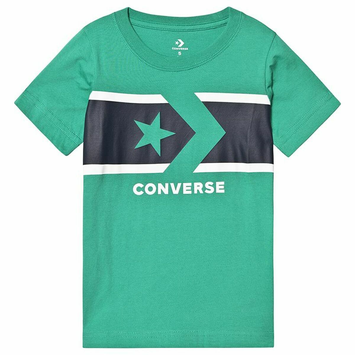Barn T-shirt med kortärm Converse Stripe Star Chevron  Grön - 10