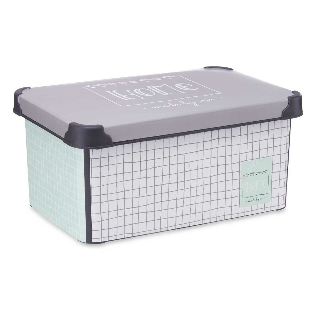 Förvaringslåda med lock Home Grafpapper Grå Plast 10 L 23,5 x 16,5 x 35 cm (12 antal) - 5