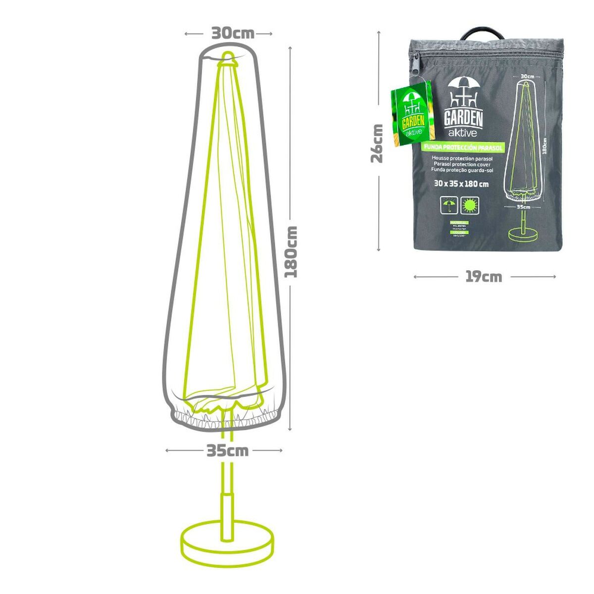 Fodral till Parasoll Aktive 30 x 180 x 35 cm (6 antal) - 10