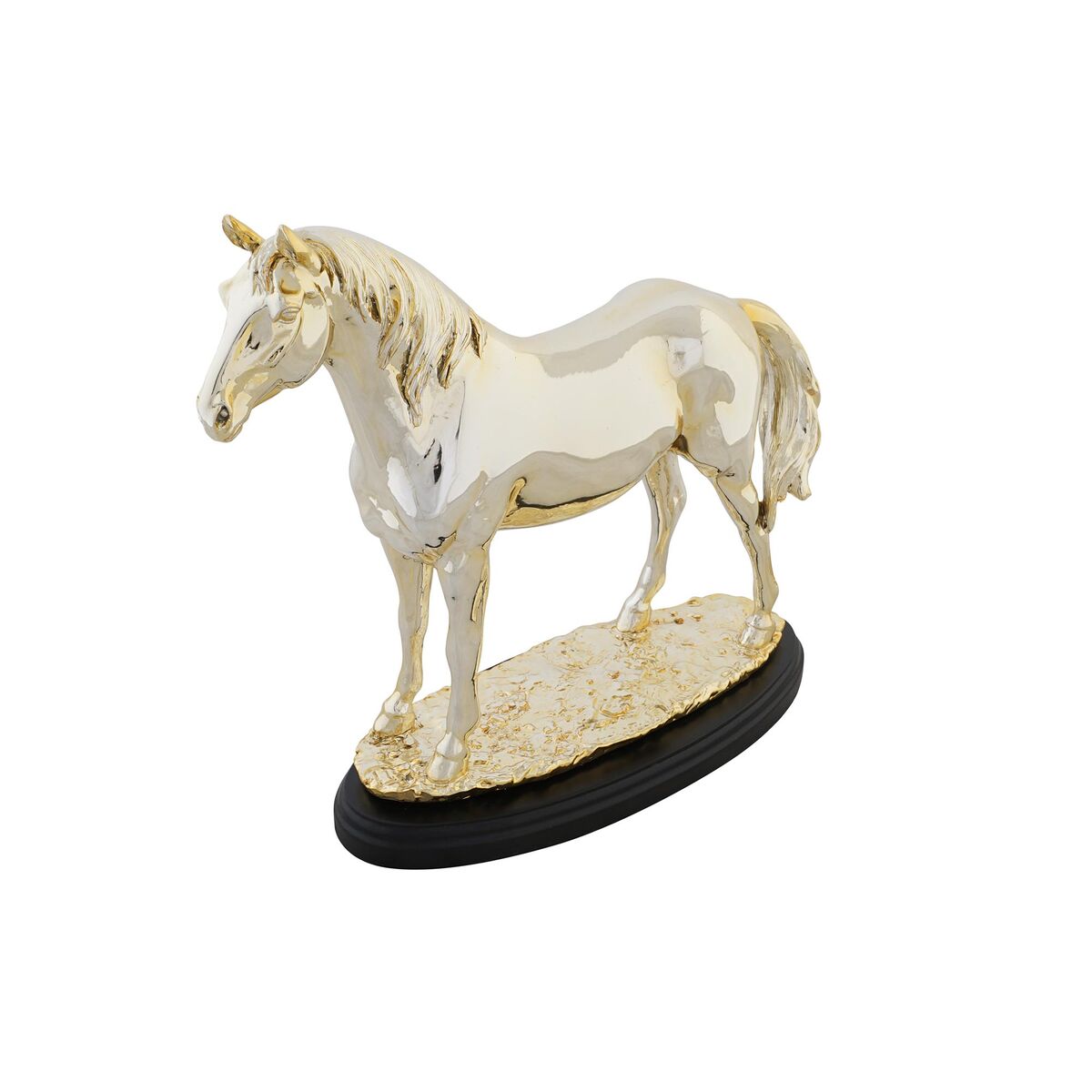 Prydnadsfigur DKD Home Decor Häst Svart Gyllene Harts (30 x 11,5 x 26 cm)