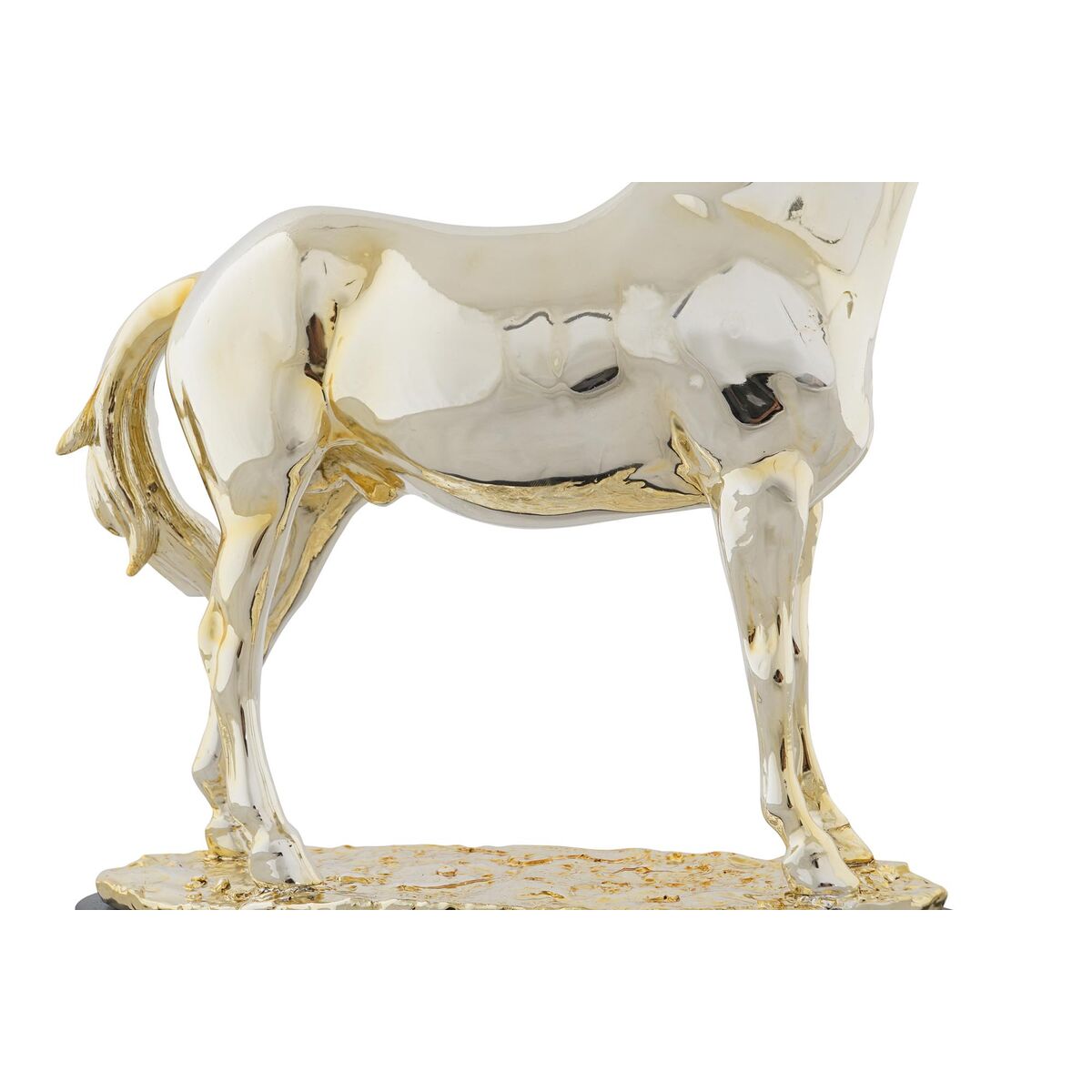 Prydnadsfigur DKD Home Decor Häst Svart Gyllene Harts (30 x 11,5 x 26 cm) - 3