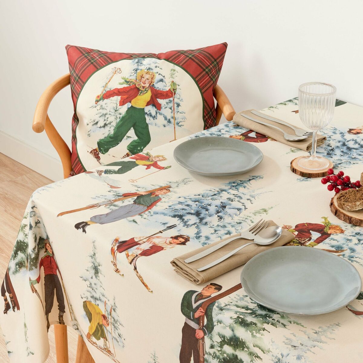 Fläckresistent bordsduk Belum Christmas Sky Multicolour 155 x 155 cm - 4