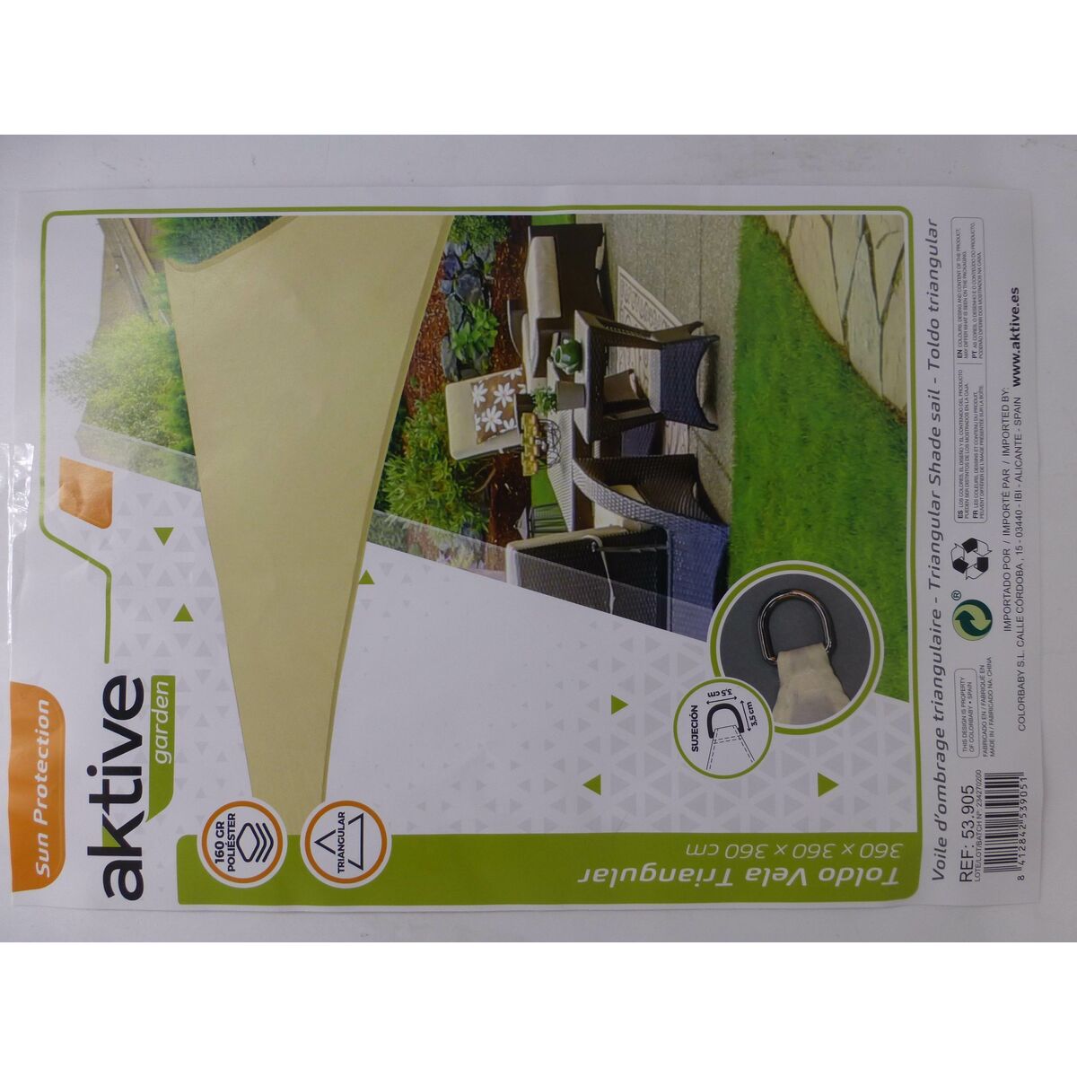 Skugga segel Aktive Triangulär 360 x 0,3 x 360 cm (6 antal) - 11
