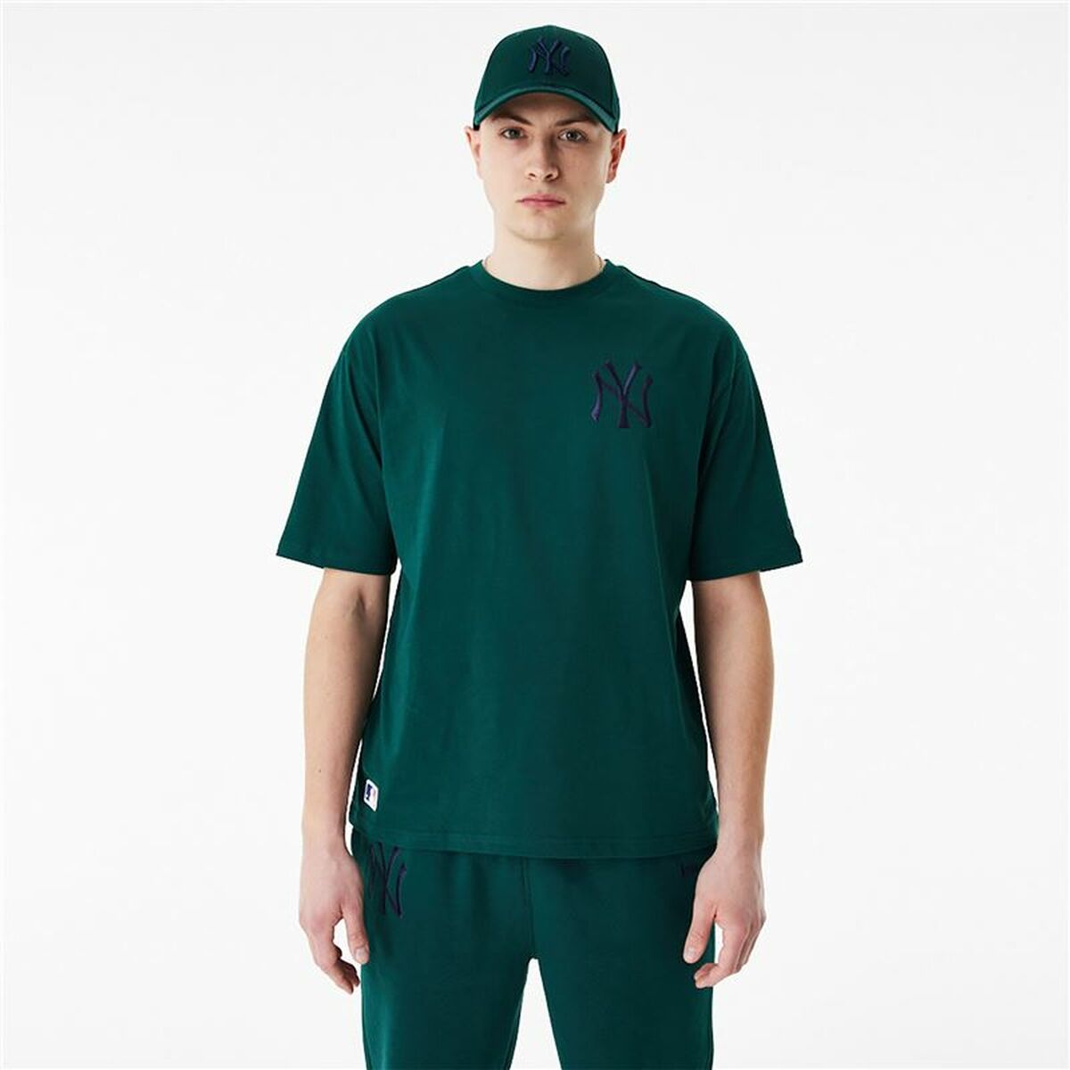 T-shirt med kortärm Herr New Era League Essentials New York Yankees Mörkgrön - 8