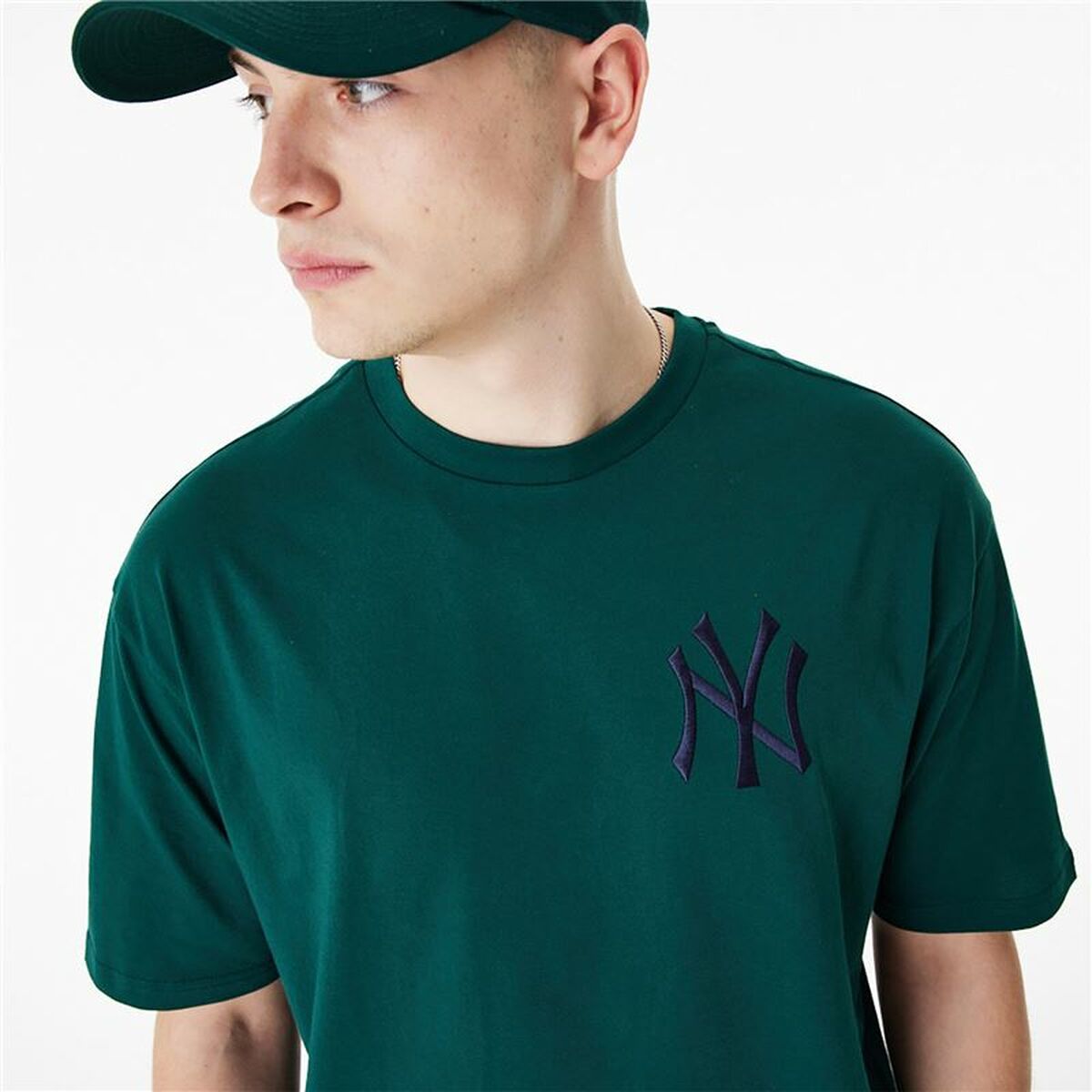 T-shirt med kortärm Herr New Era League Essentials New York Yankees Mörkgrön - 6