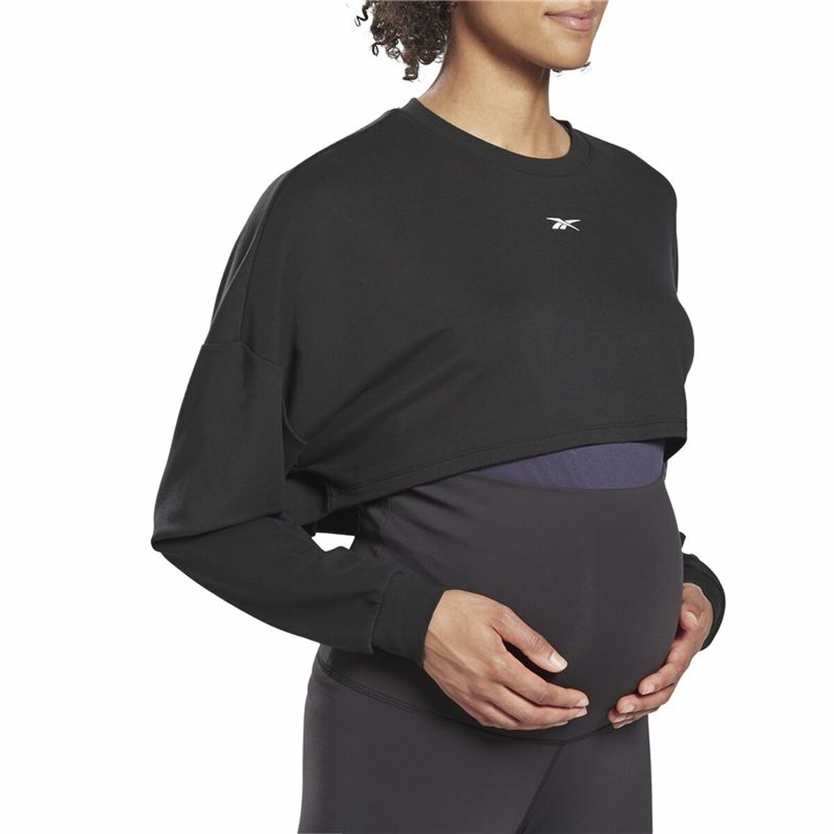 Långärmad t-shirt Dam Reebok Studio Maternity Restorative Svart - 7