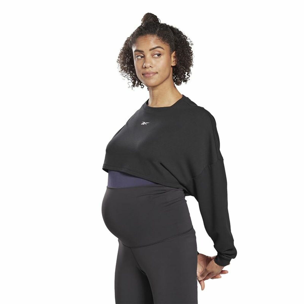 Långärmad t-shirt Dam Reebok Studio Maternity Restorative Svart - 6