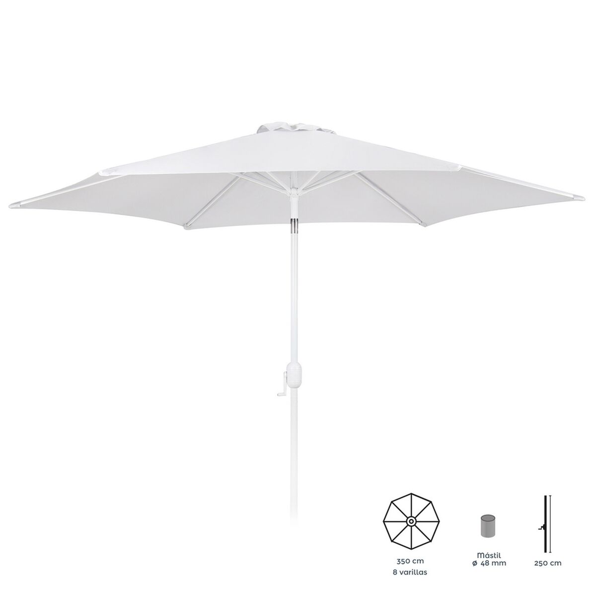 Naperny? Alba 350 cm Aluminium Vit - 2