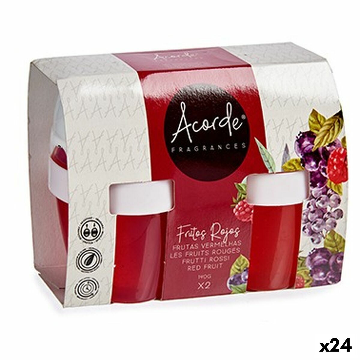 Set med luftfräschare Acorde Röda Bär Gel (24 antal)