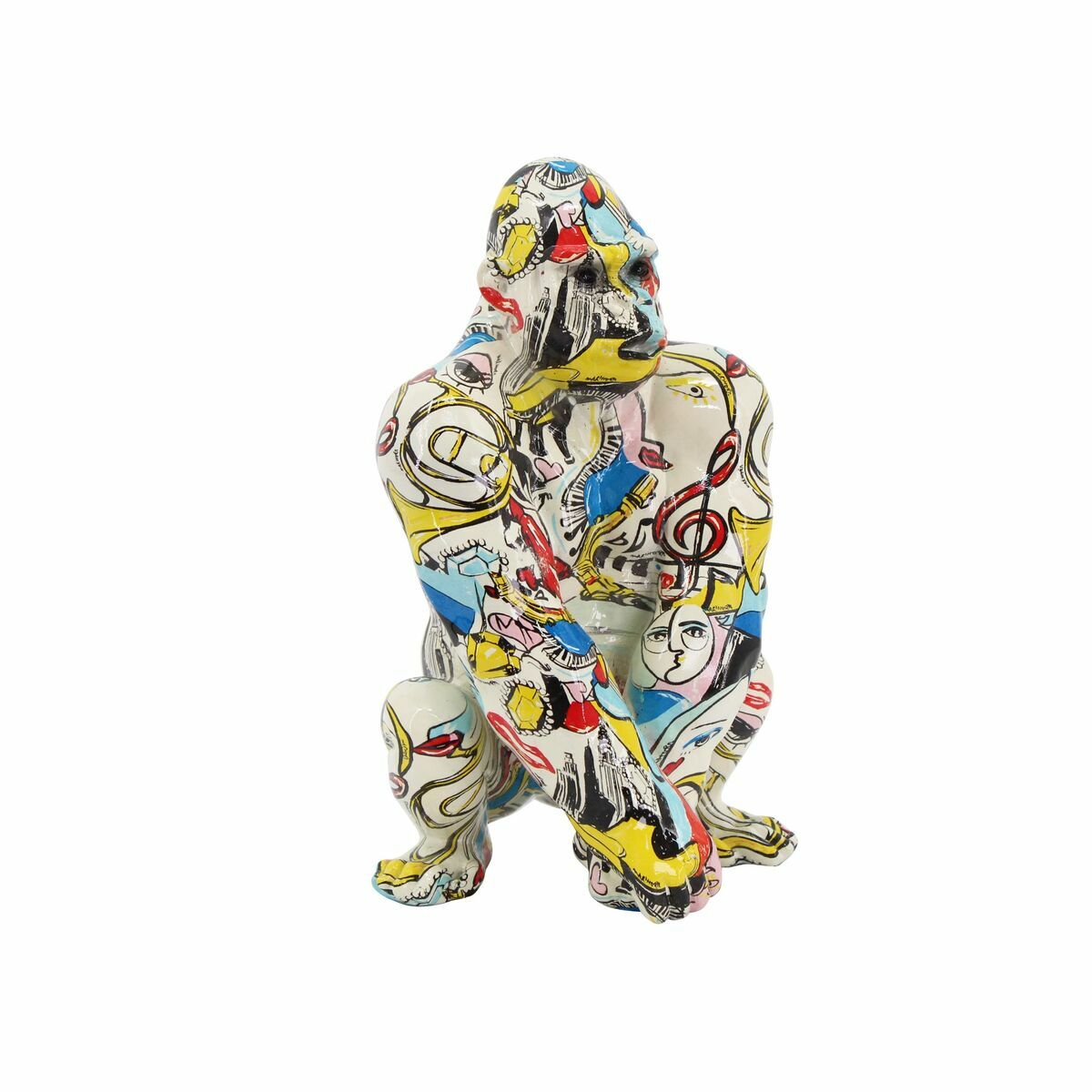Prydnadsfigur DKD Home Decor 14 x 13 x 22 cm Multicolour Gorilla Modern - 2