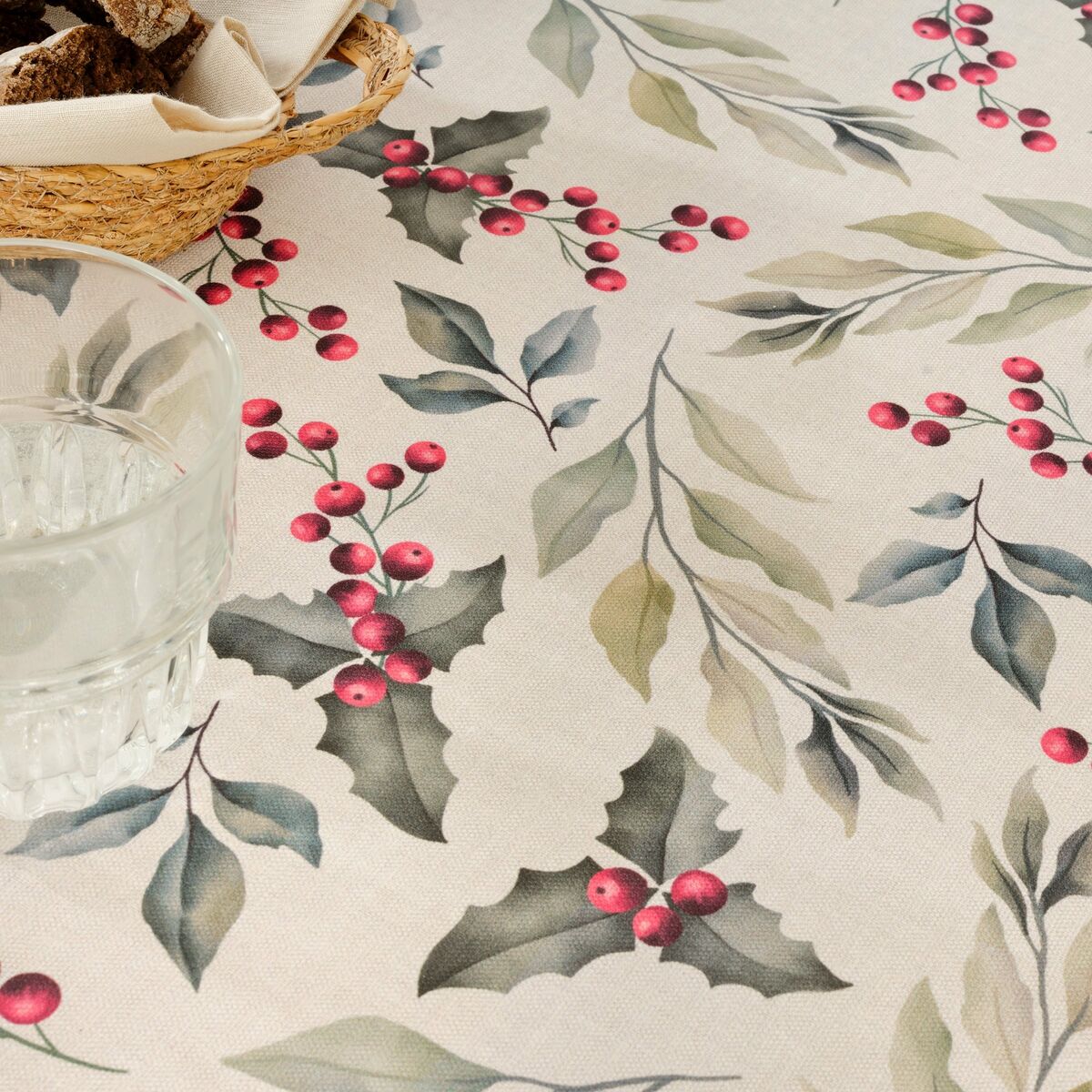 Fläckresistent bordsduk i harts Belum Christmas Röd Grön Naturell 200 x 150 cm - 5