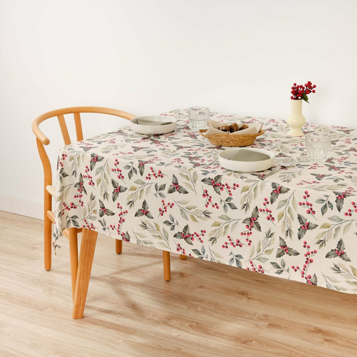 Fläckresistent bordsduk i harts Belum Christmas Röd Grön Naturell 200 x 150 cm - 3