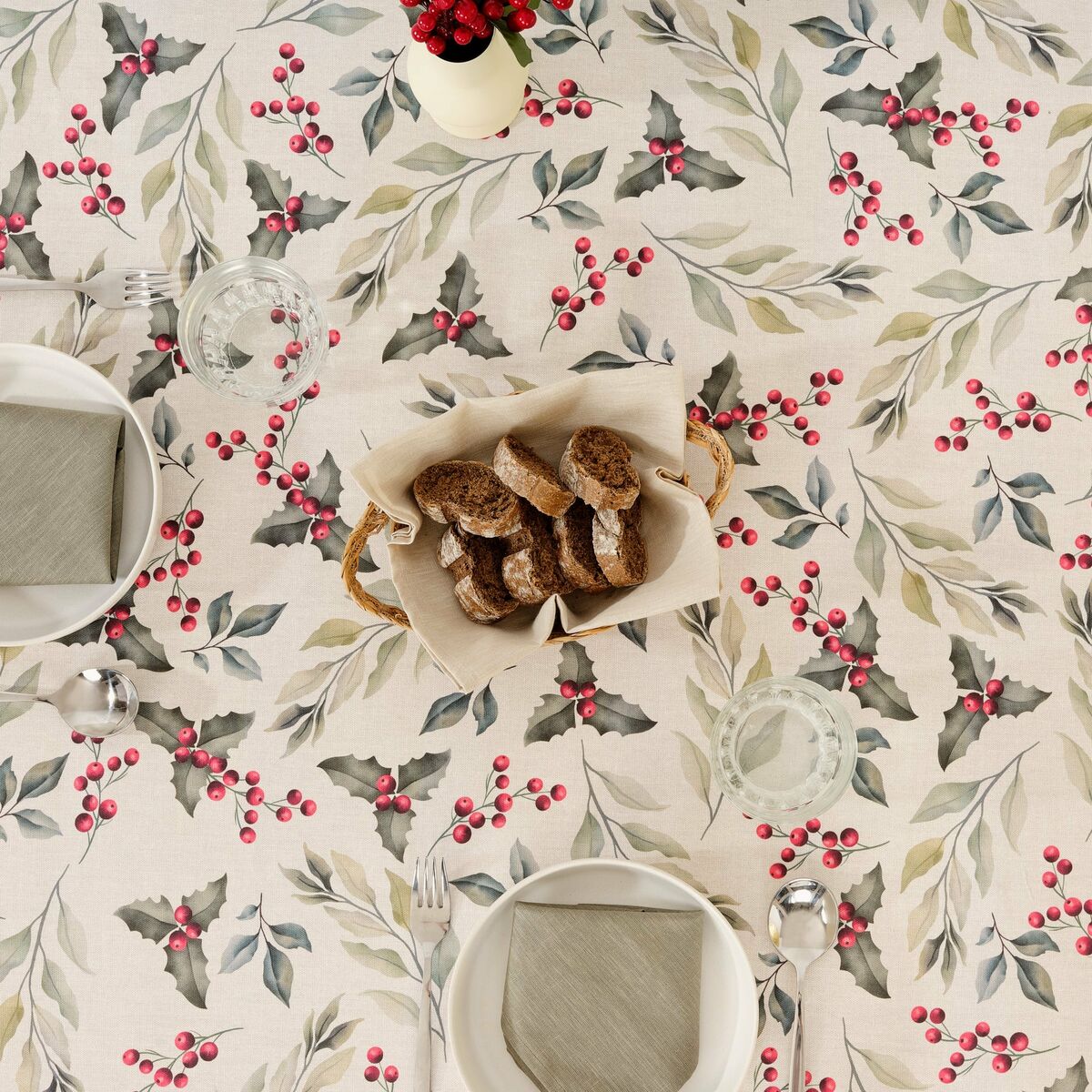 Fläckresistent bordsduk i harts Belum Christmas Röd Grön Naturell 200 x 150 cm - 7