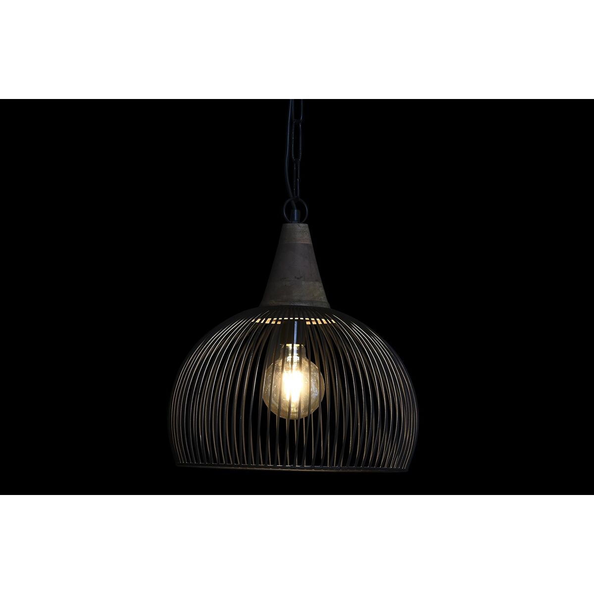 Taklampa DKD Home Decor Naturell Svart Metall Trä 50 W 36 x 36 x 40 cm - 2