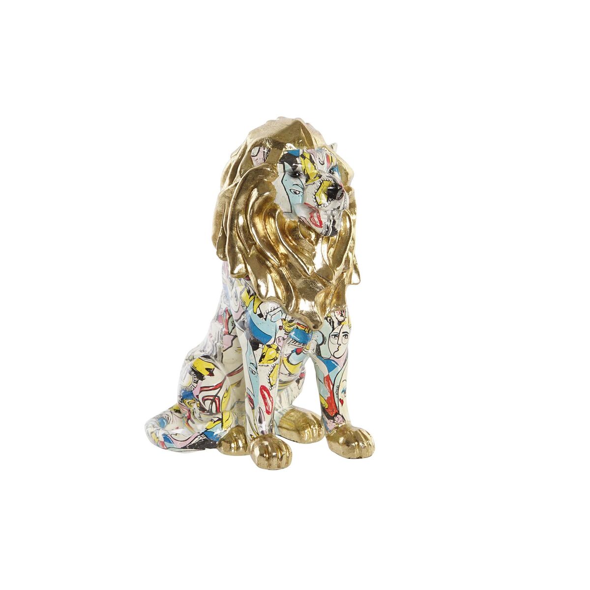Prydnadsfigur DKD Home Decor Gyllene Lejonet Harts Multicolour Modern (21 x 14,5 x 27 cm) (15 x 21 x 27 cm) - 7