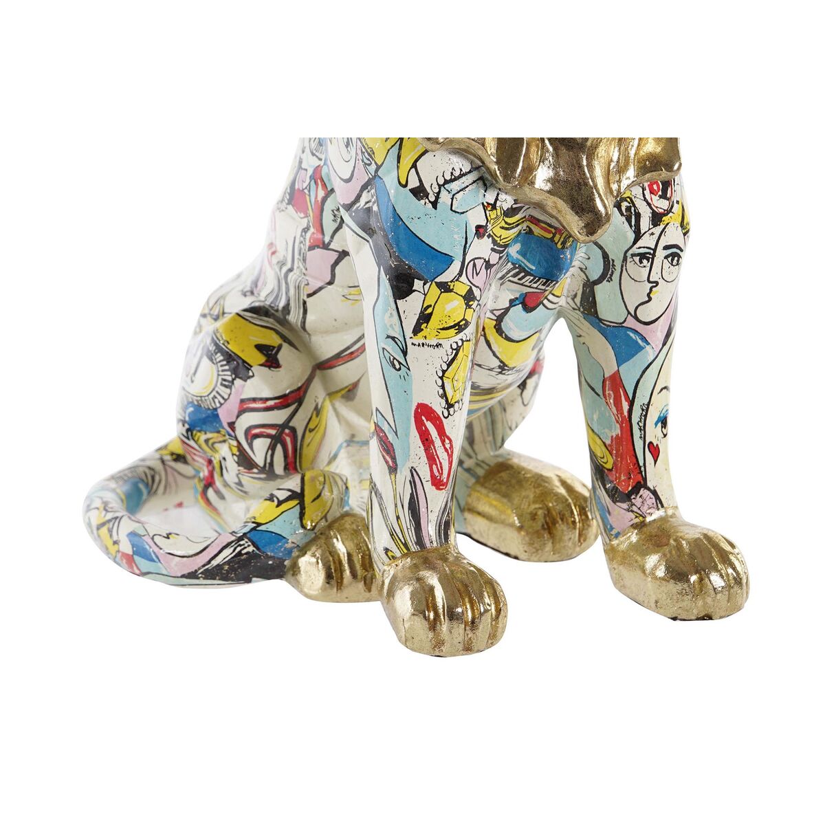 Prydnadsfigur DKD Home Decor Gyllene Lejonet Harts Multicolour Modern (21 x 14,5 x 27 cm) (15 x 21 x 27 cm) - 6