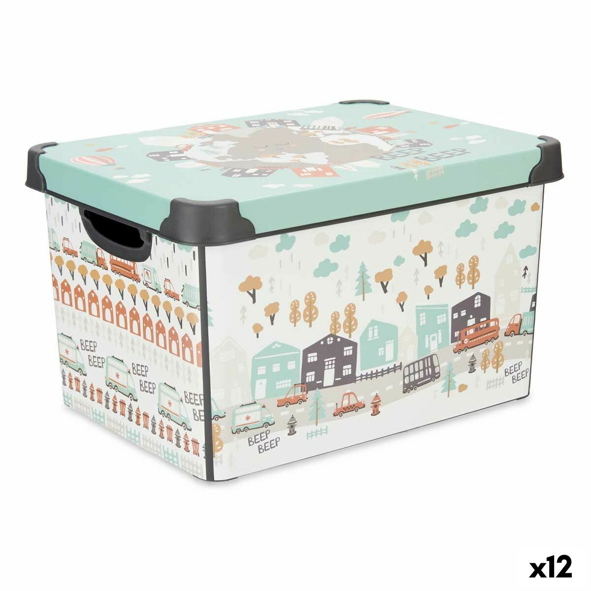 Förvaringslåda med lock Kipit STYLE BOX-17L-6 Plast Väg 17 L 27,5 x 22 x 36,5 cm Barn (12 antal) - 3
