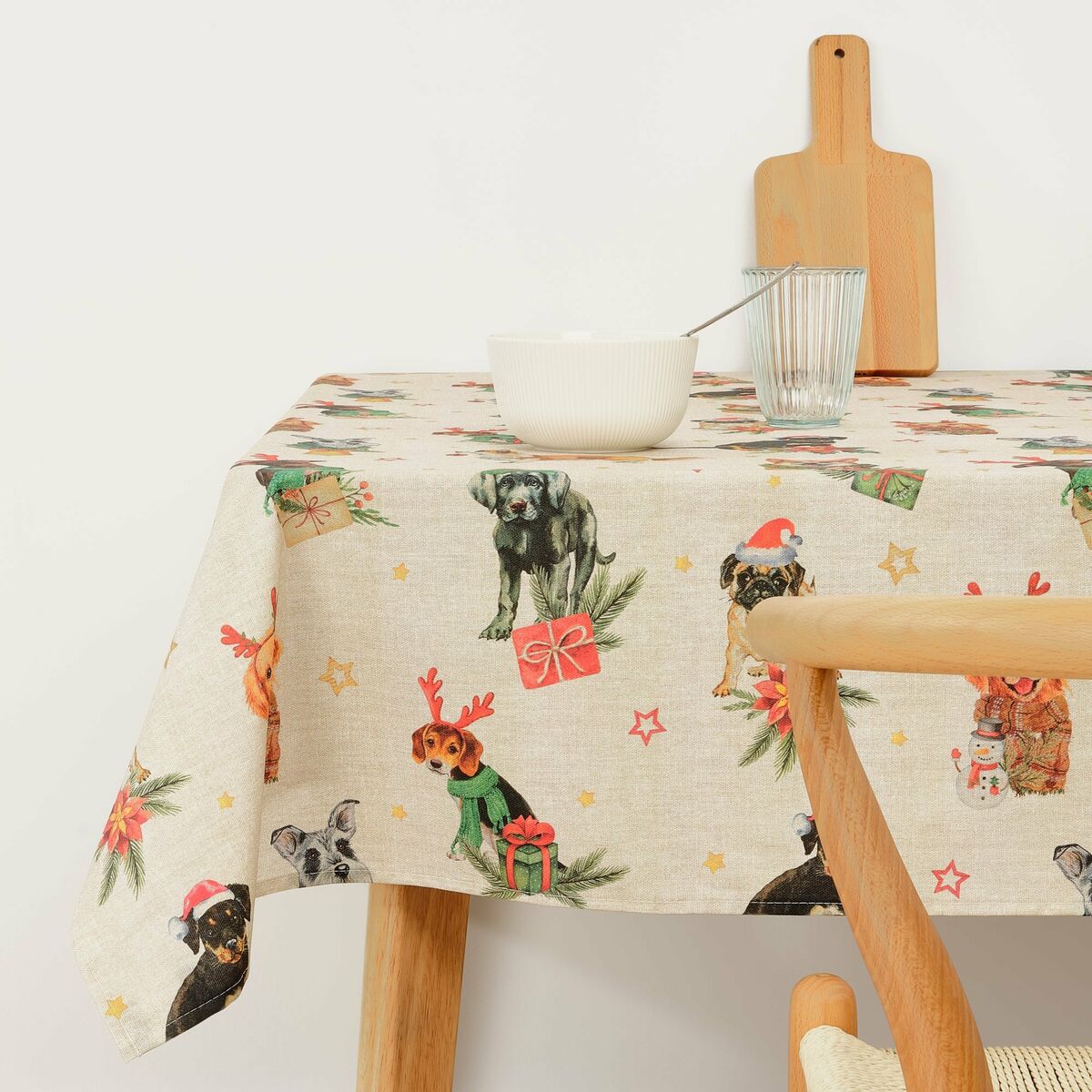 Fläckresistent bordsduk i harts Belum Christmas Multicolour 150 x 150 cm