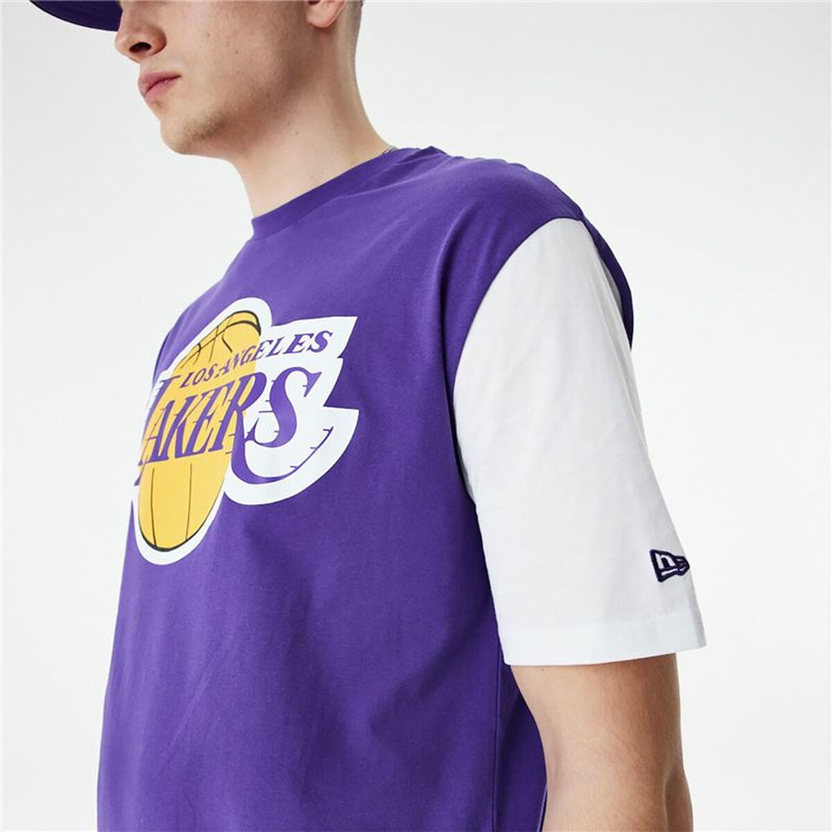 T-shirt med kortärm Herr New Era NBA Colour Insert LA Lakers Purpur - 7