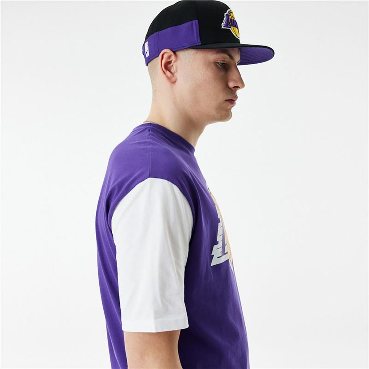 T-shirt med kortärm Herr New Era NBA Colour Insert LA Lakers Purpur - 5