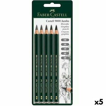 Set med pennor Faber-Castell Sexkantig 2B 4B 6B 8B (5 antal)